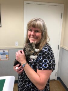 Dr. Evans with kitten